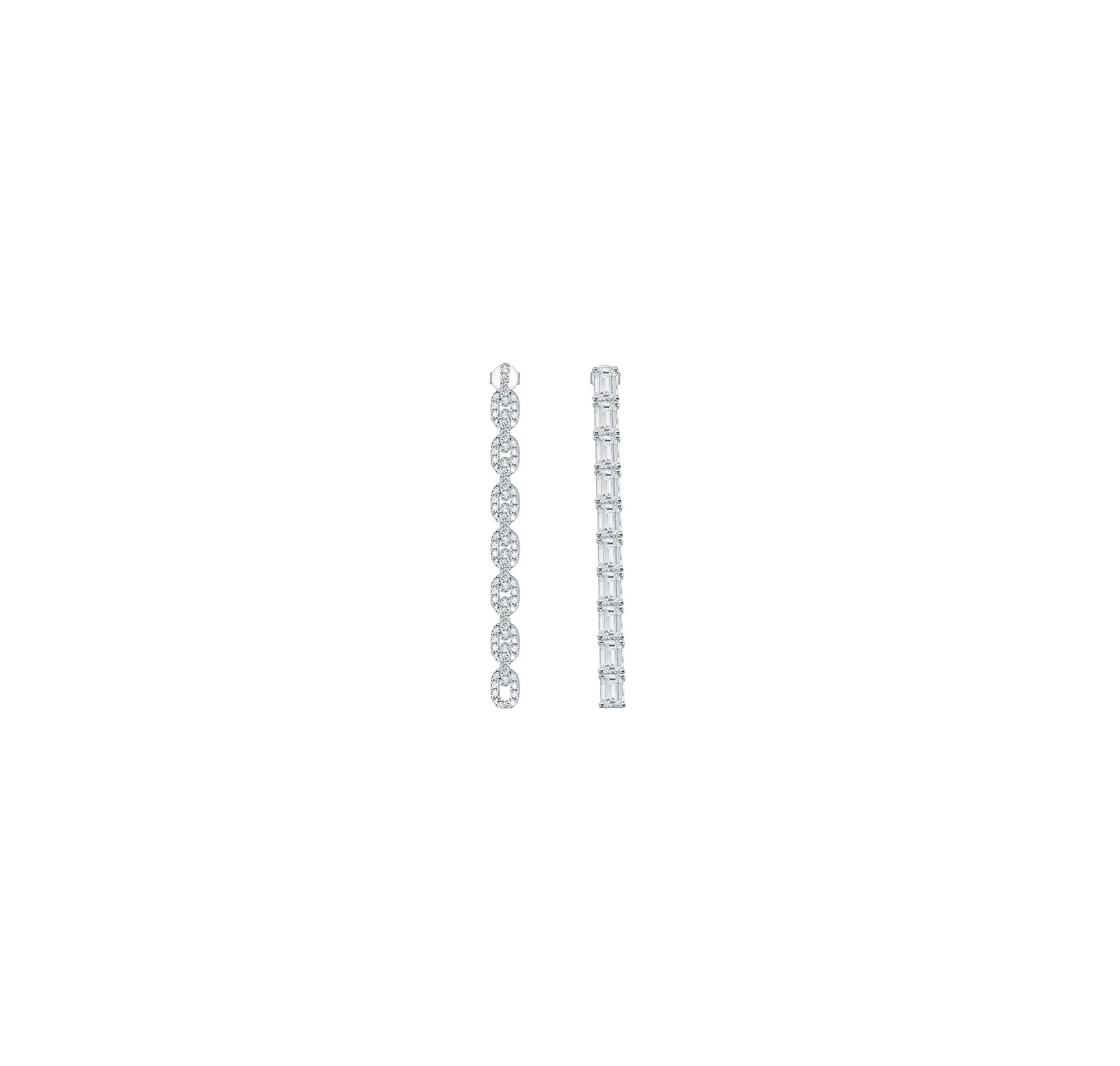 Lab Grown Diamond 3.63ctw Link & bar Dvaita Earrings E-03695WHT