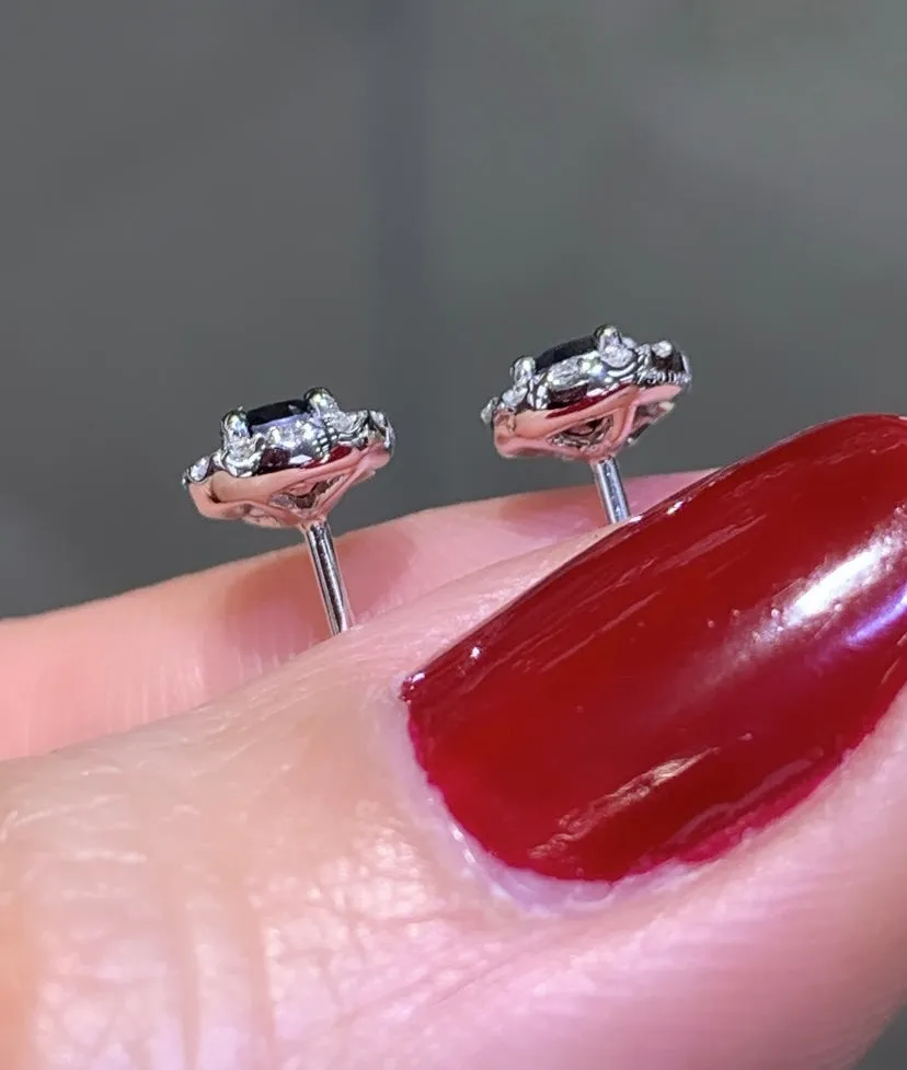 Ladies 0.35ctw Black Diamond Earrings