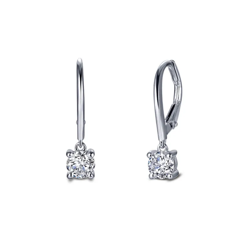 Lafonn 0.92 CTW Leverback Solitaire Drop Earrings