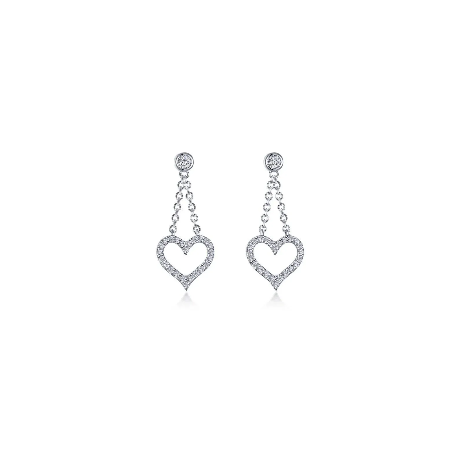 Lafonn Simulated Diamond Cut-out Heart Dangle Earrings E0616CLP00