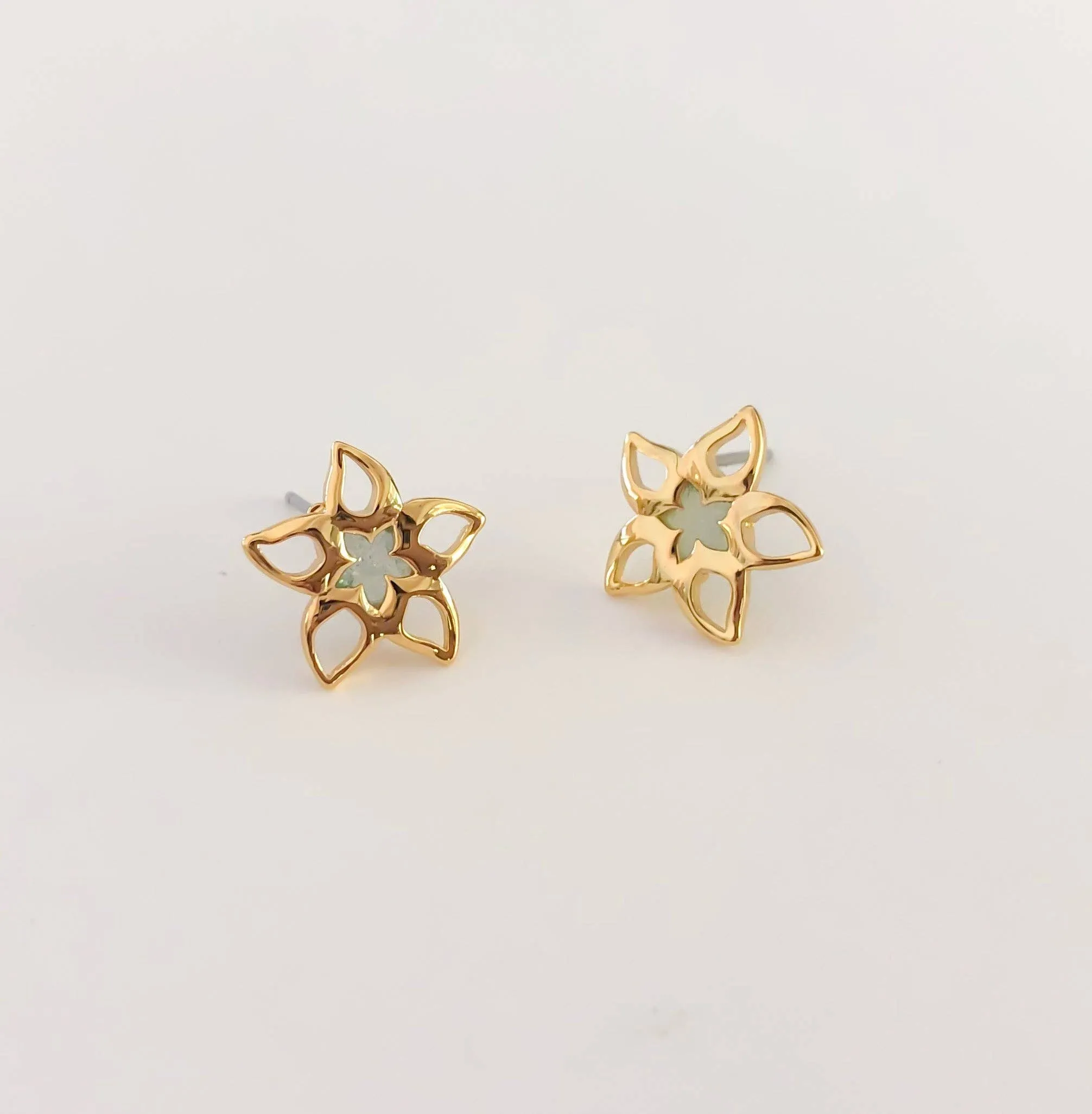 Lani 'Ae Druzy Earrings: Rose Gold / Circle Wave