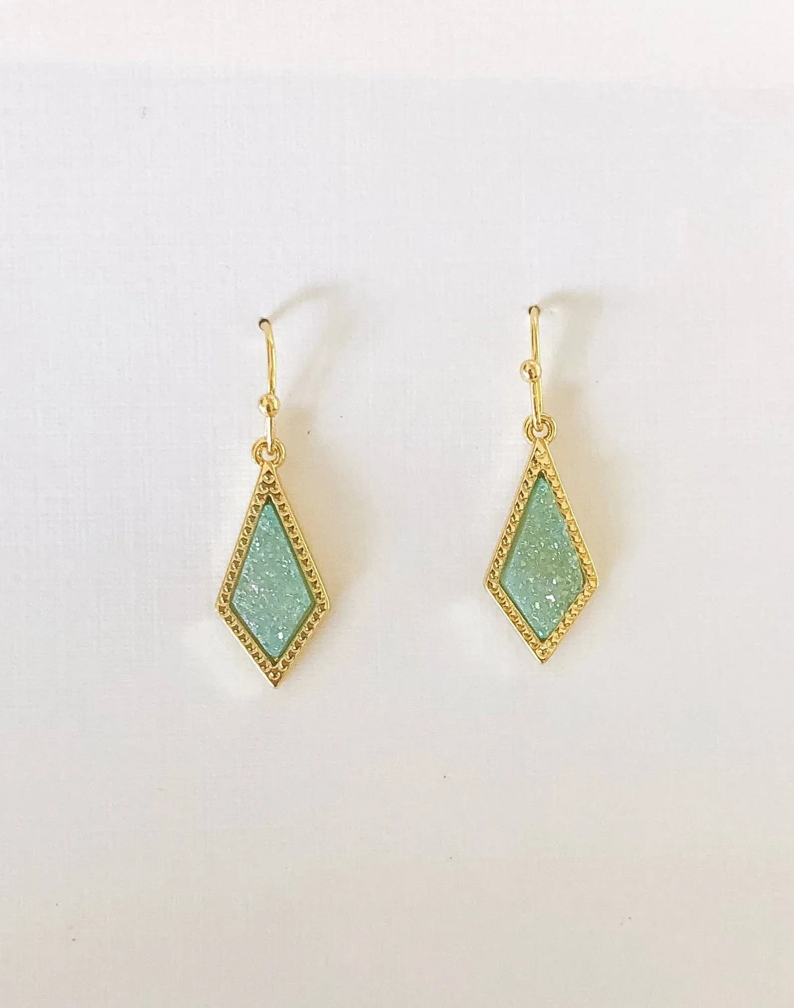 Lani 'Ae Druzy Earrings: Rose Gold / Circle Wave