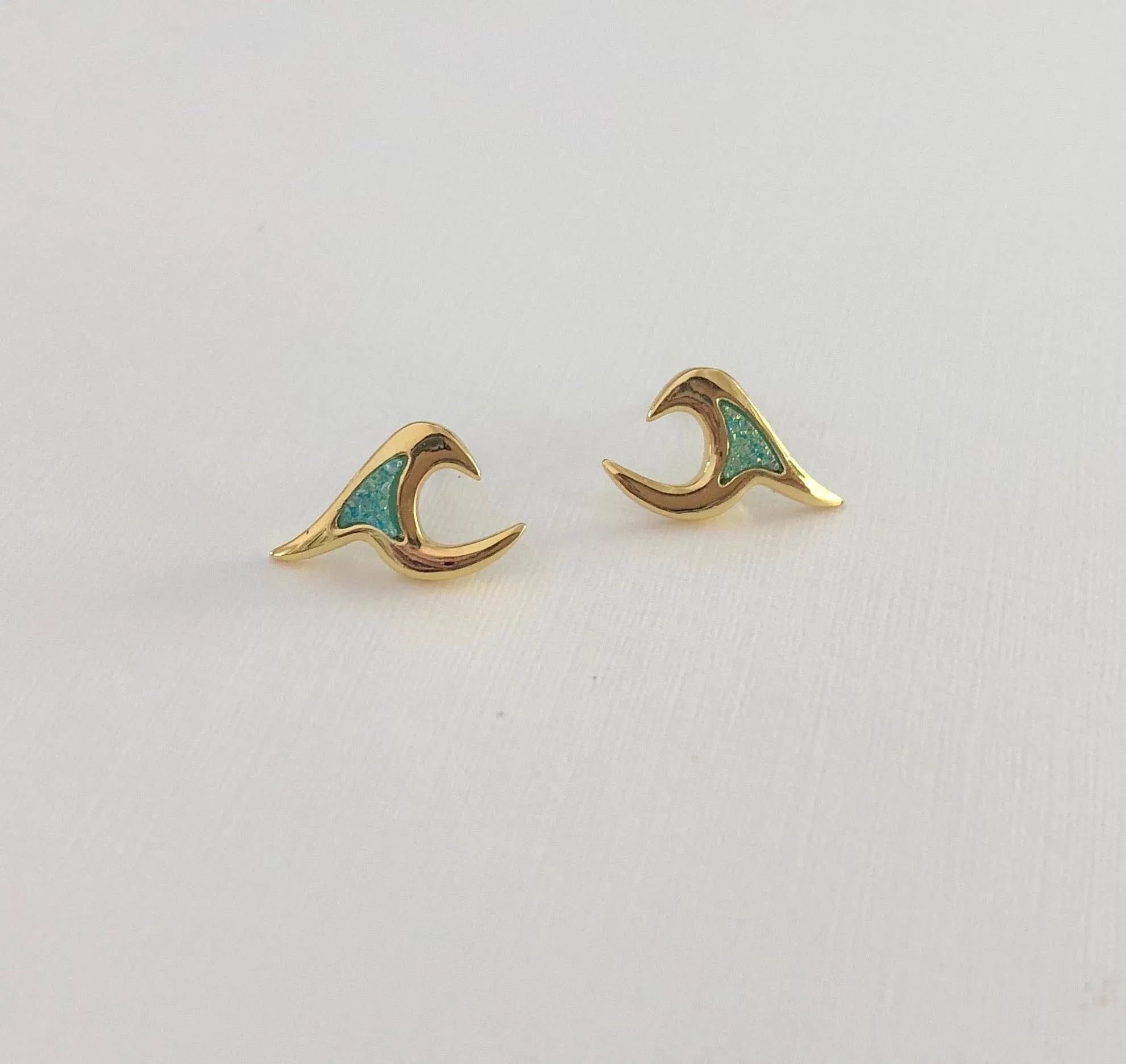 Lani 'Ae Druzy Earrings: Rose Gold / Circle Wave