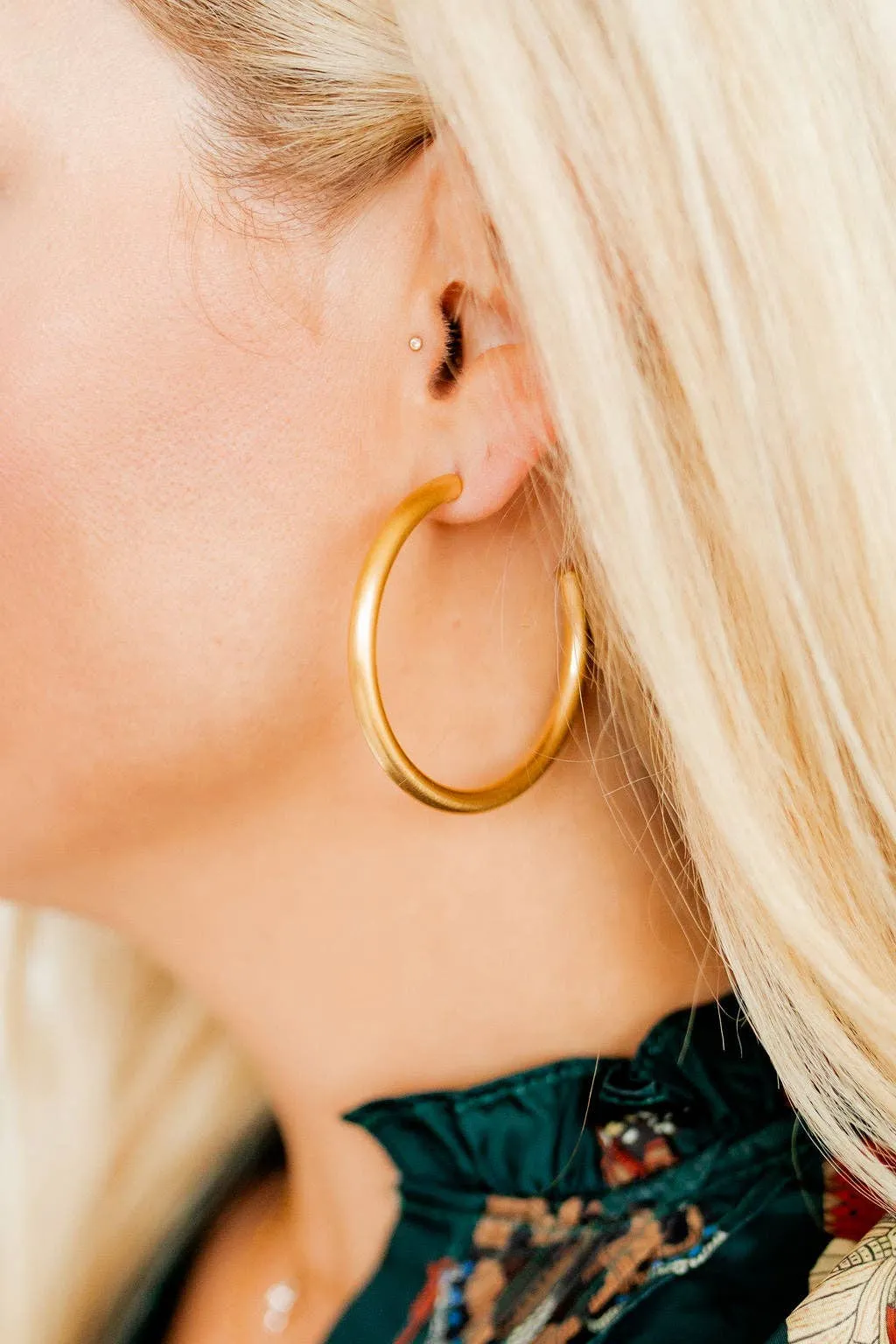 Large Chunky Gold Hoop Earrings