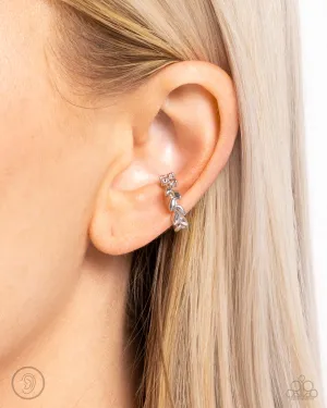 Laurel Limit - Silver - Leaf Paparazzi Ear Cuff Earrings