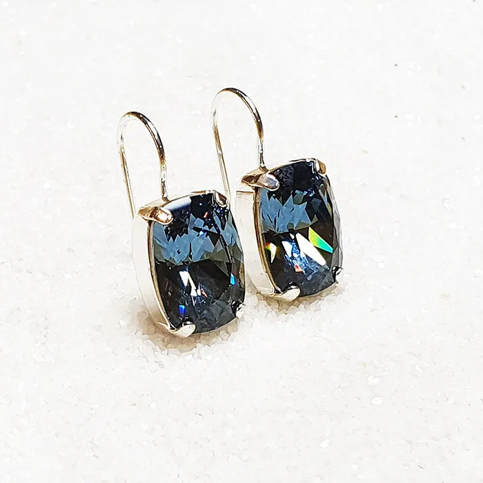 Leanne Blue Swarovski Crystal Drop Earrings