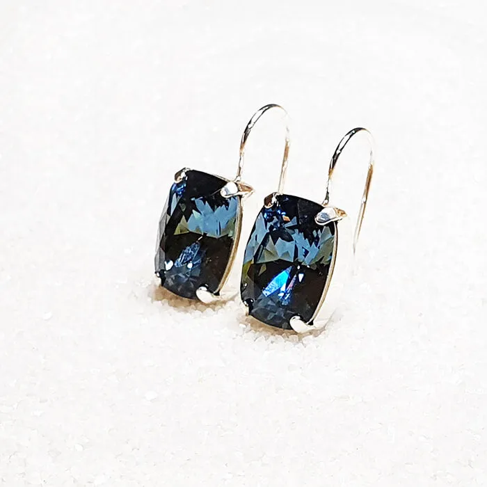 Leanne Blue Swarovski Crystal Drop Earrings