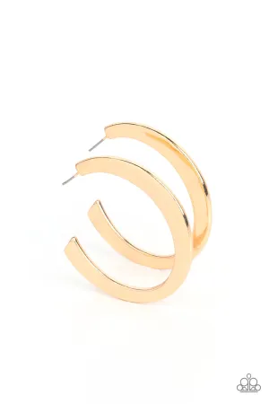 Learning Curve Gold Hoop Earrings Paparazzi