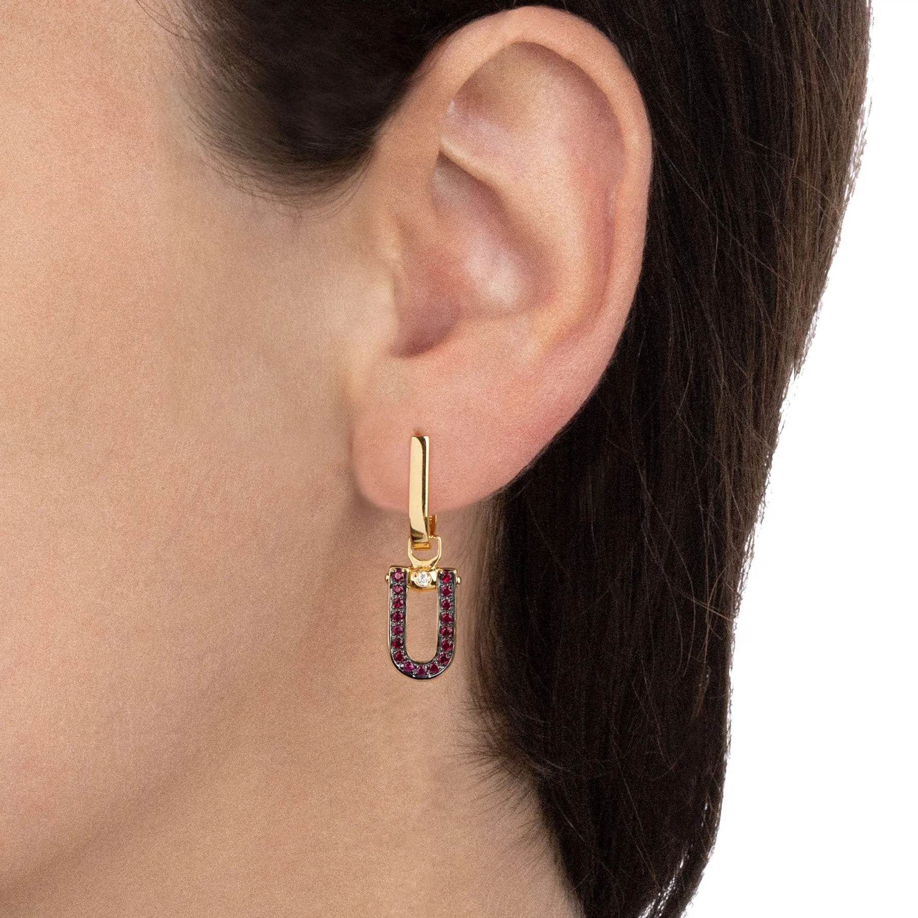 Legami Earrings Rubies and Diamonds