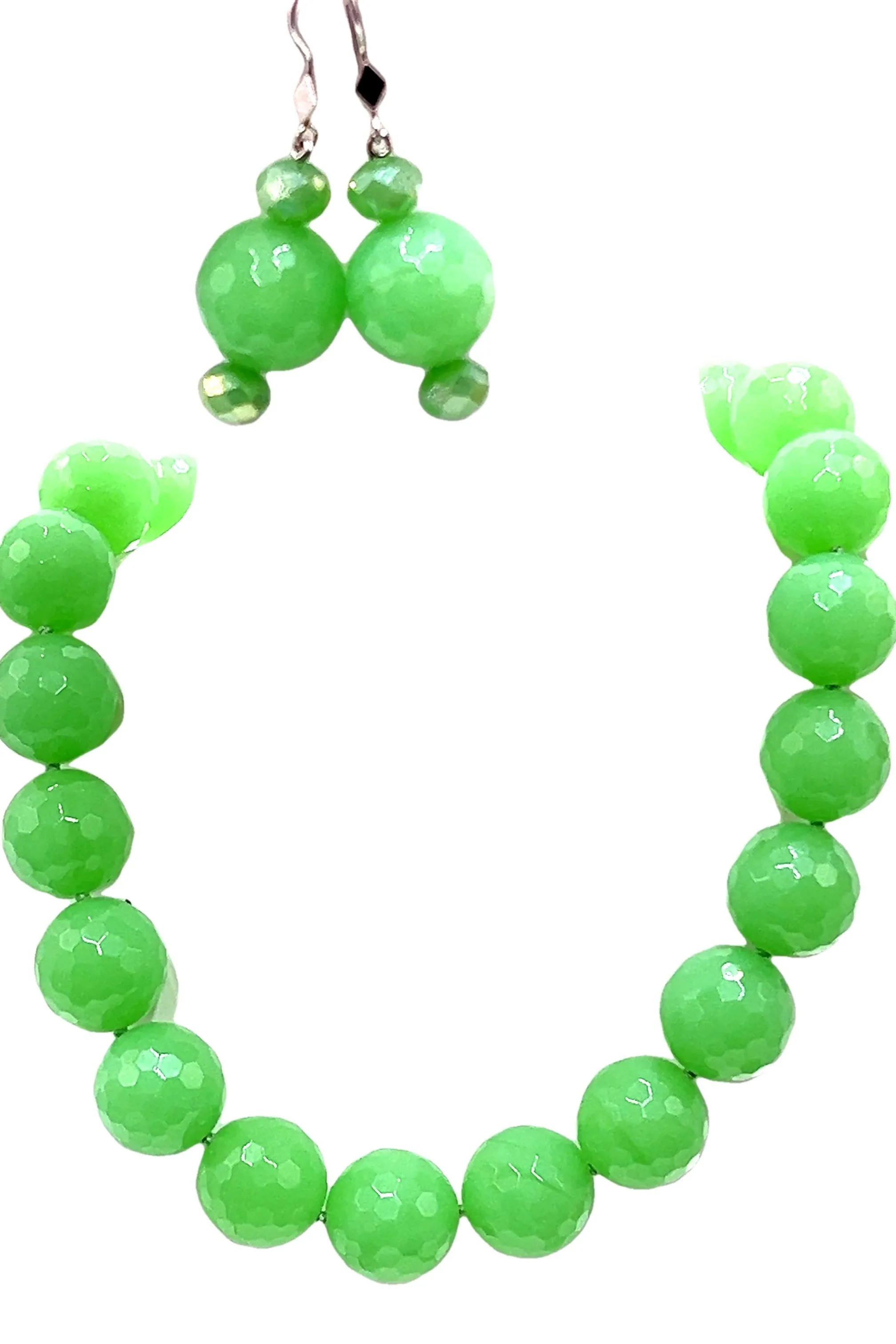 Lime Green Quartz Short Necklace