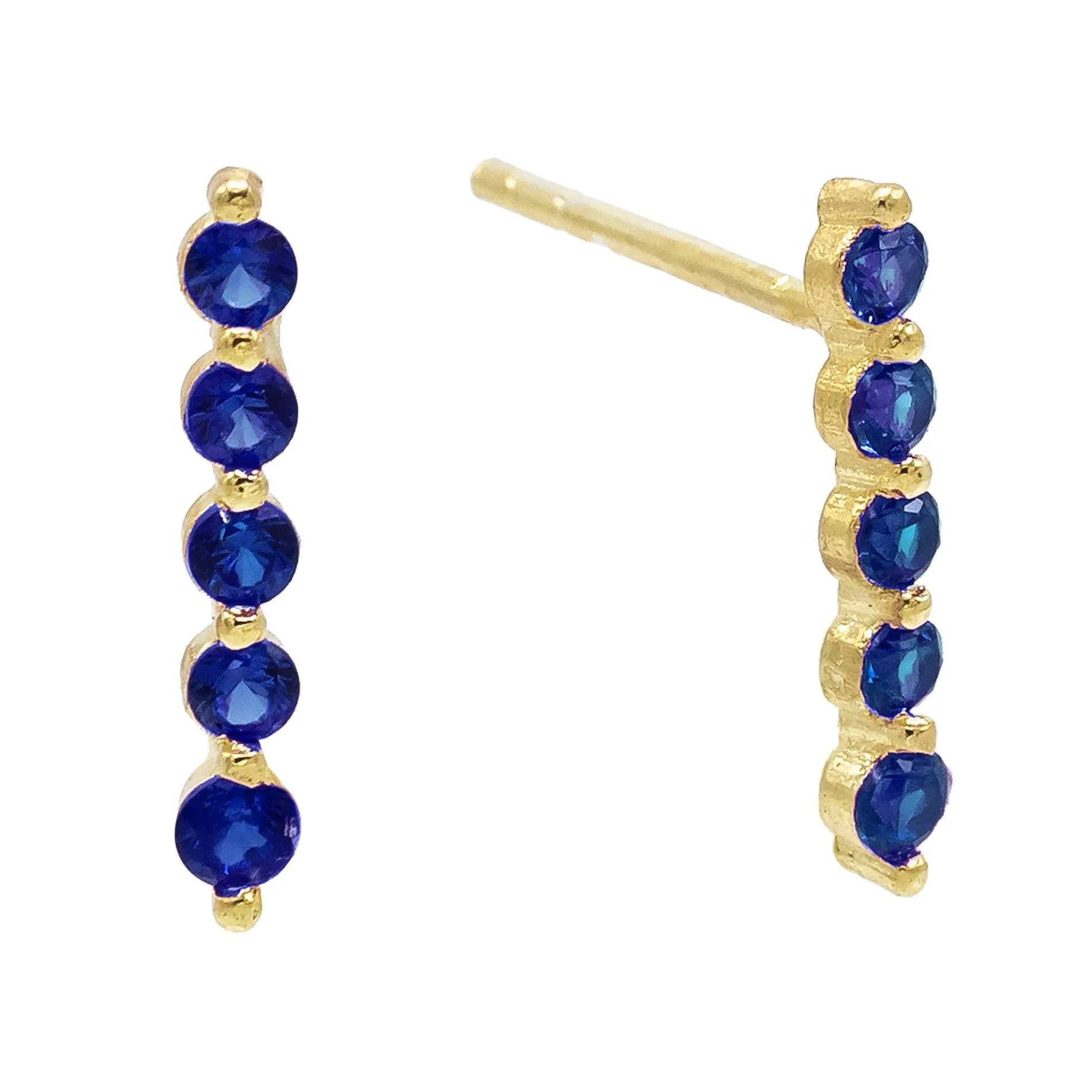 Long Bezel Stud Earring