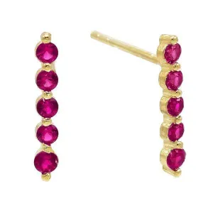 Long Bezel Stud Earring