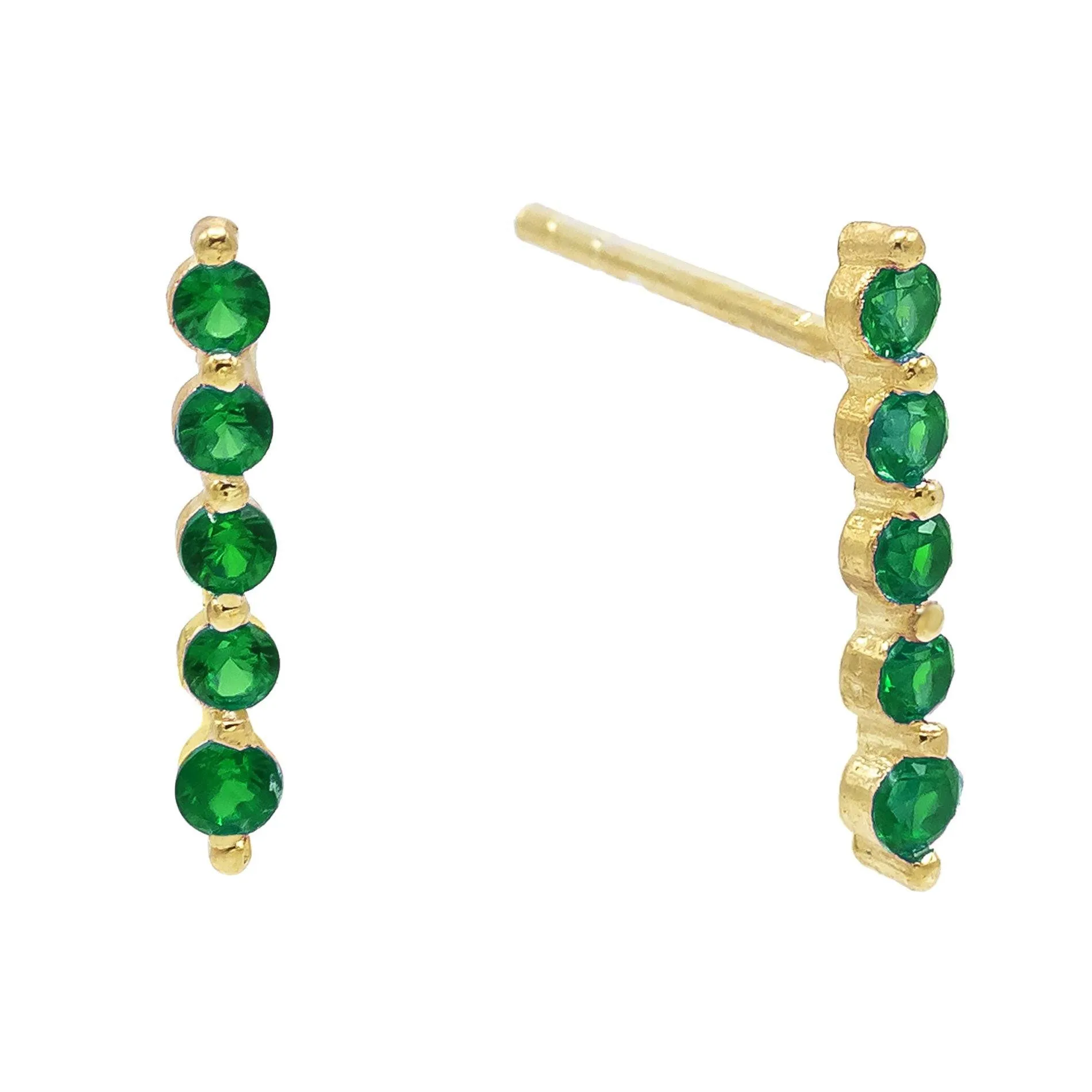 Long Bezel Stud Earring