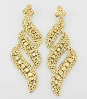 Long Gold Statement Earrings | gold bolts | 368440