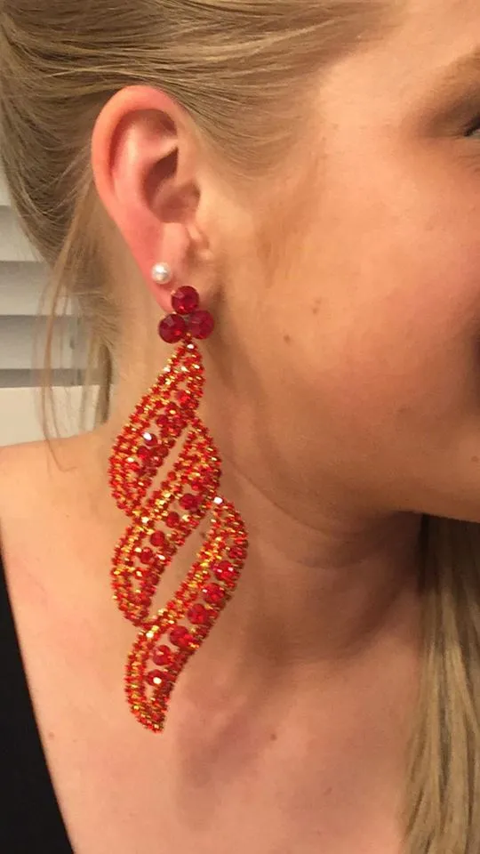 Long Gold Statement Earrings | gold bolts | 368440