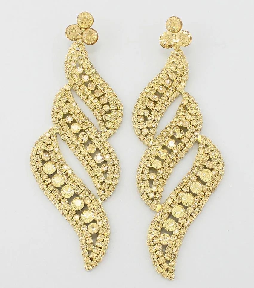 Long Gold Statement Earrings | gold bolts | 368440
