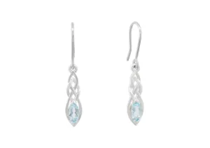 Marquise Gemstone Elvish Woodland Earrings, Sterling Silver