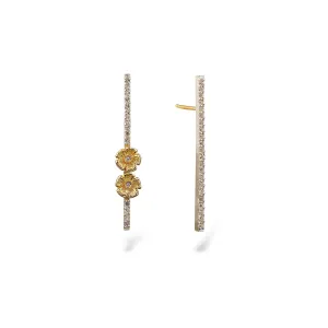 MATCHSTICK PAVÉ SIGNATURE DOUBLE PRIMROSE EARRINGS
