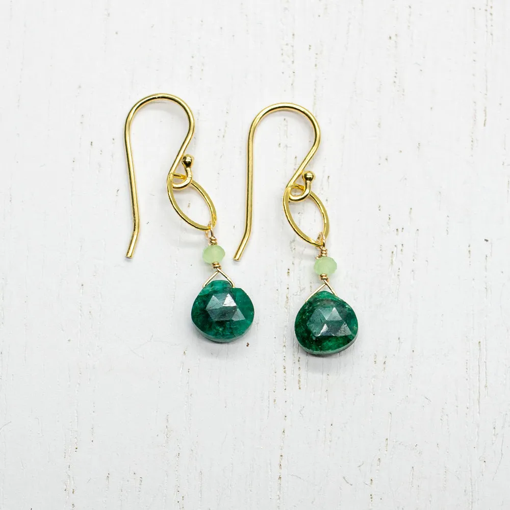 May Birthstone Gold Earrings