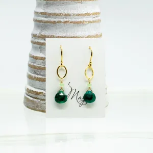 May Birthstone Gold Earrings