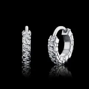 Metal Noir Signature Collection 18k White Gold Ear Cuff Earrings