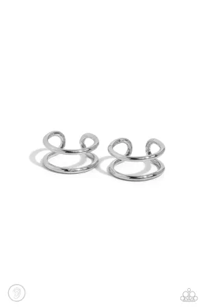 Metallic Moment - Silver (Cuff) Earring