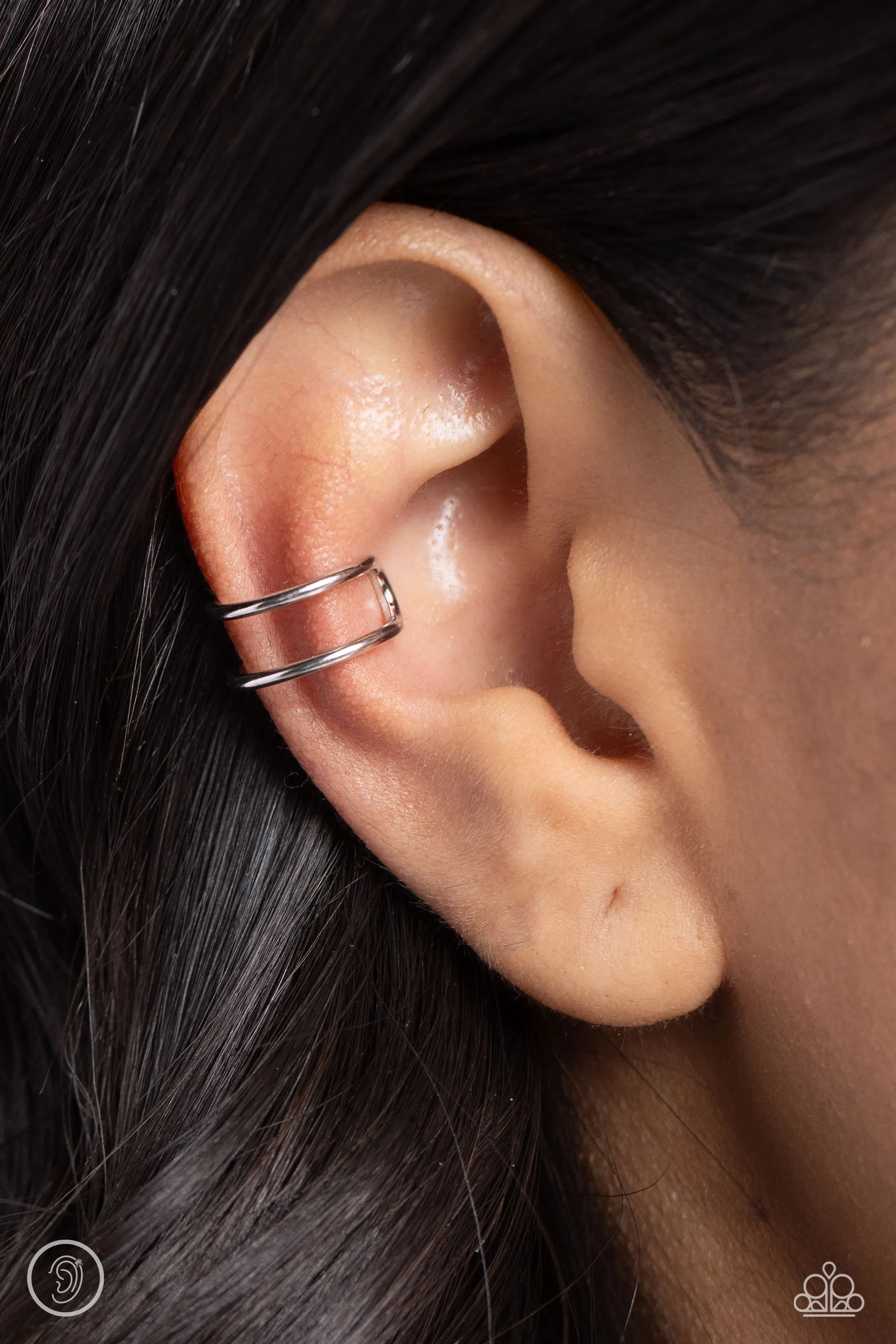 Metallic Moment - Silver (Cuff) Earring
