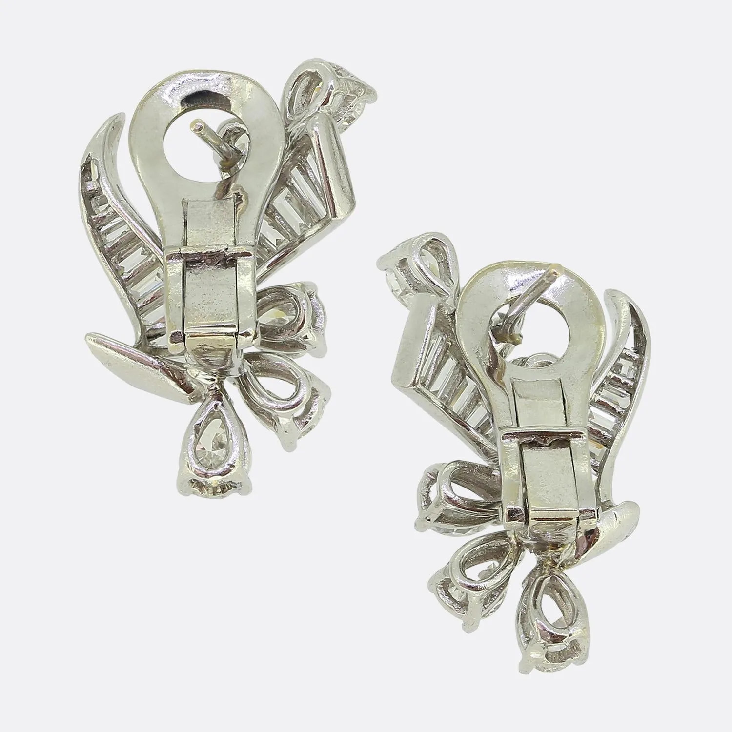 Mid-Century 4.00 Carat Diamond Cluster Earrings