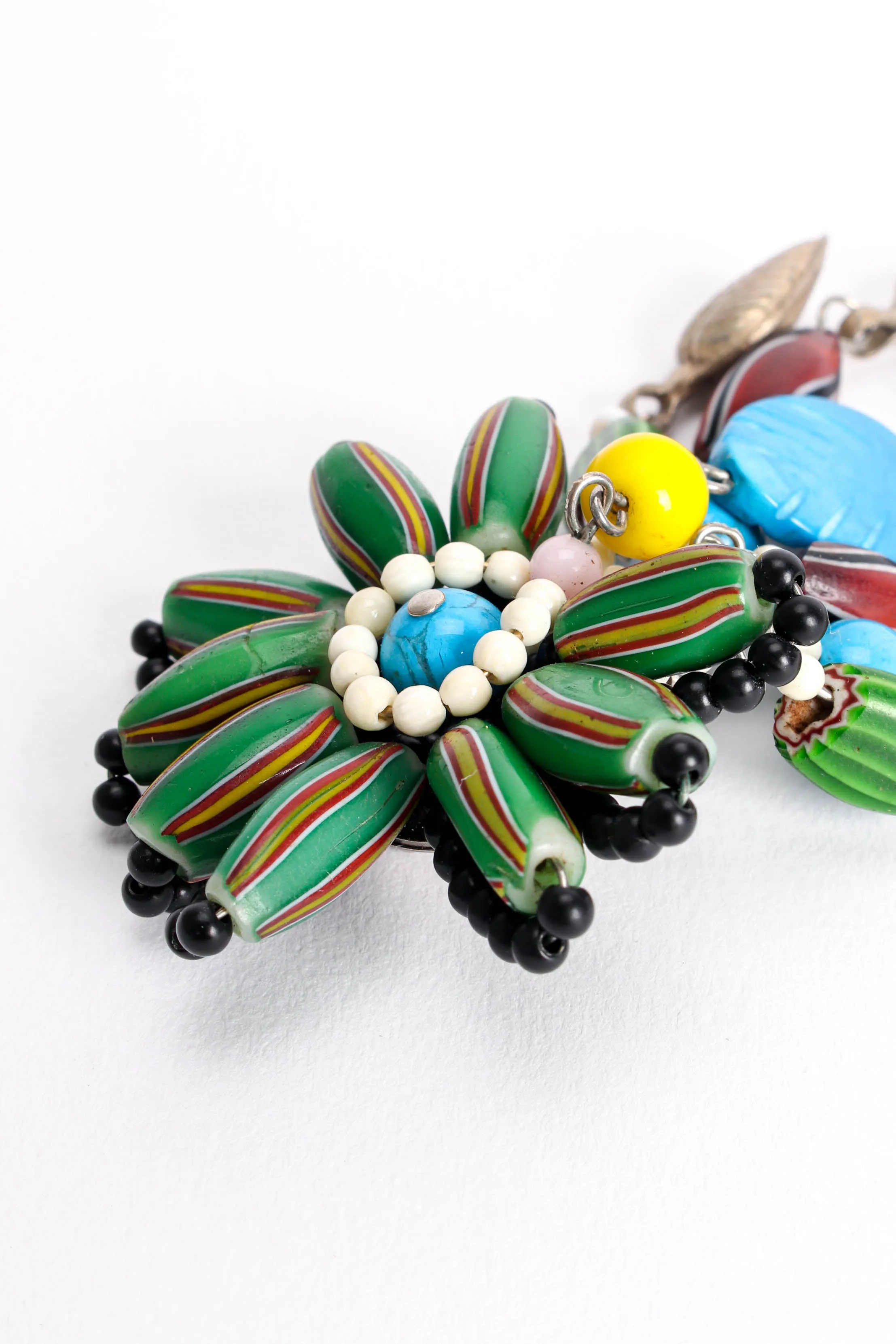 Millefiori Bead Flower Earrings