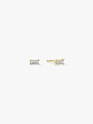 Mini Baguette Sapphire Studs