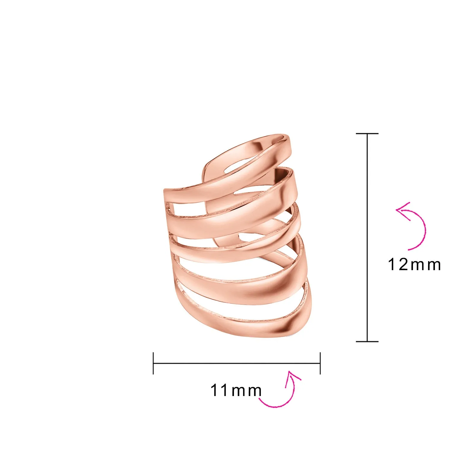 Minimalist Geometric Ear Cuff Cartilage Clip Wrap Helix Earrings Rose Gold  Silver