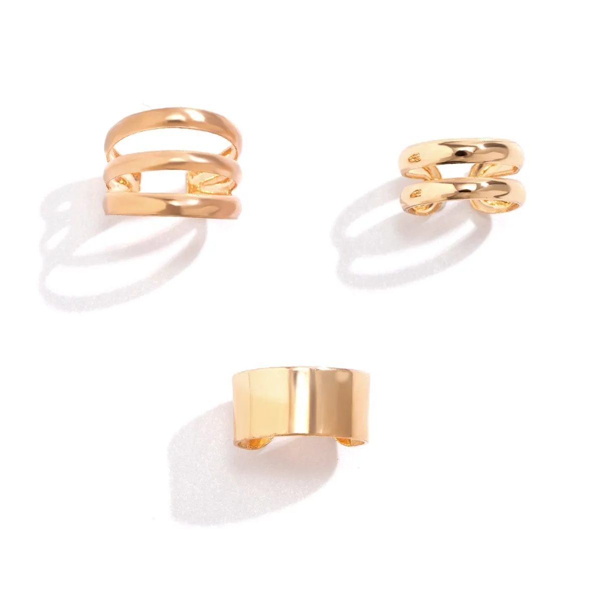 Minimalist Gold Silver Plated Ear Cuff Earrings Set