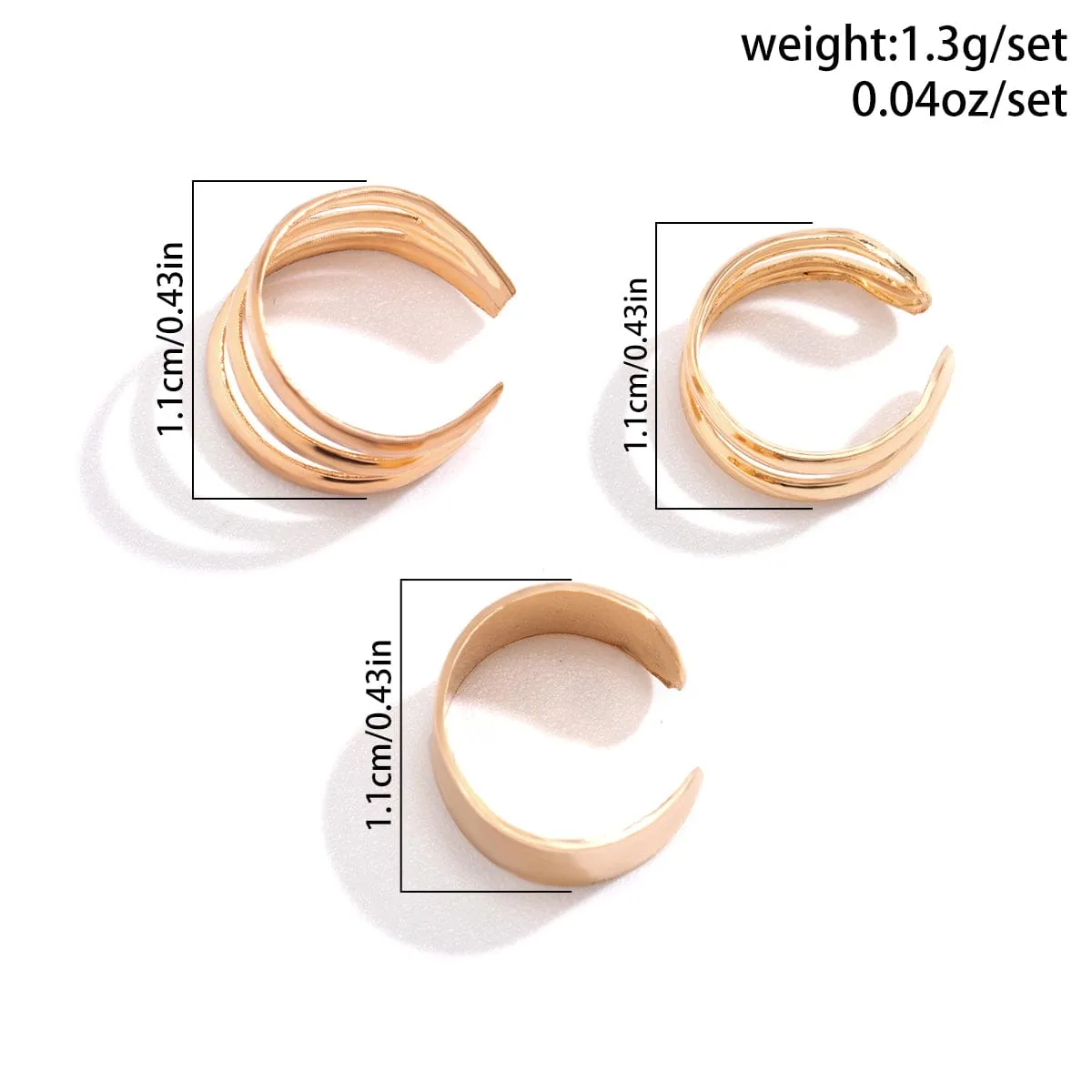 Minimalist Gold Silver Plated Ear Cuff Earrings Set
