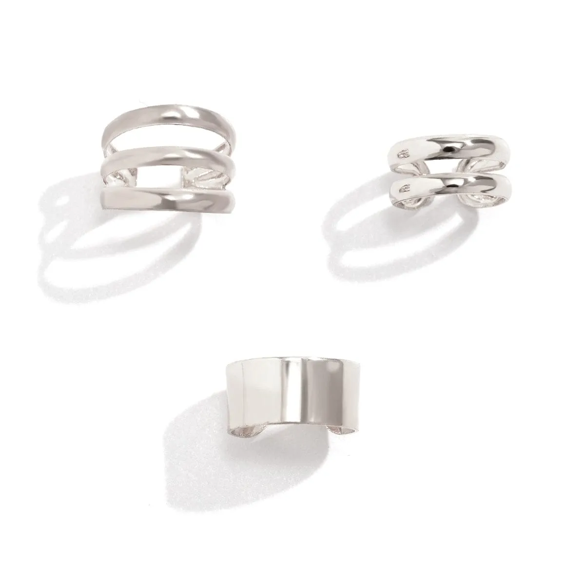 Minimalist Gold Silver Plated Ear Cuff Earrings Set