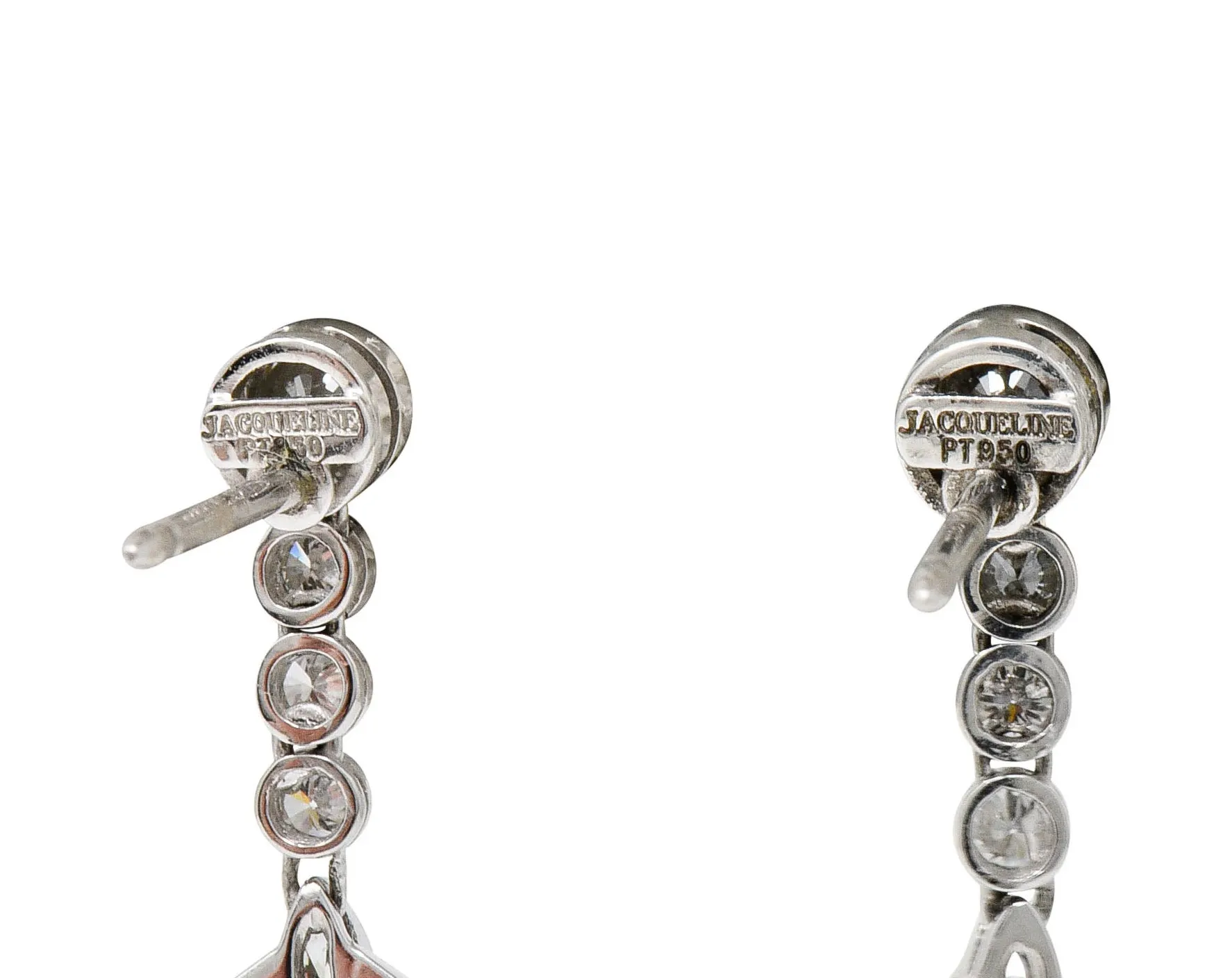 Modern Morganite Diamond Platinum Drop Earrings