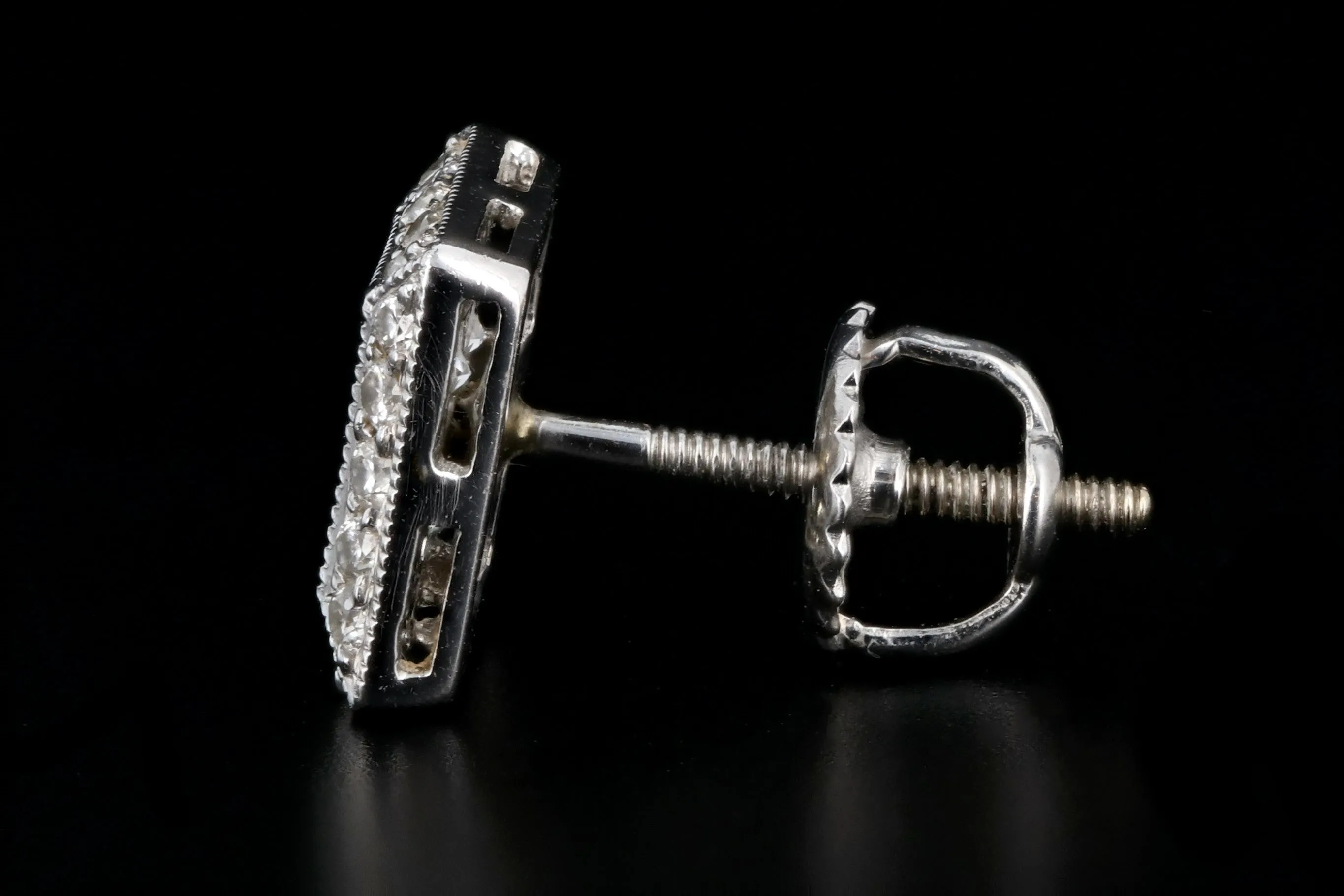 Modern Platinum 1 Carat Round Brilliant Cut Diamond Earrings