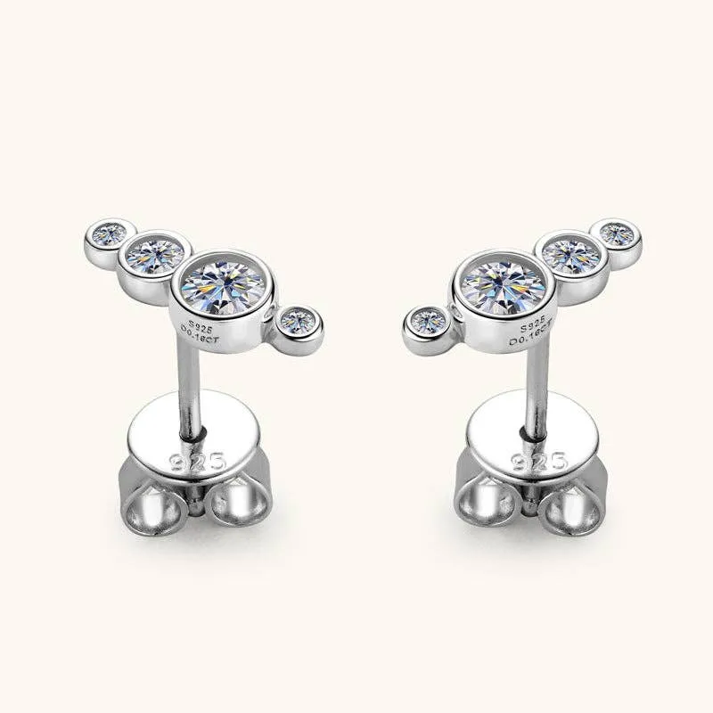 Moissanite Crawler Stud Earrings