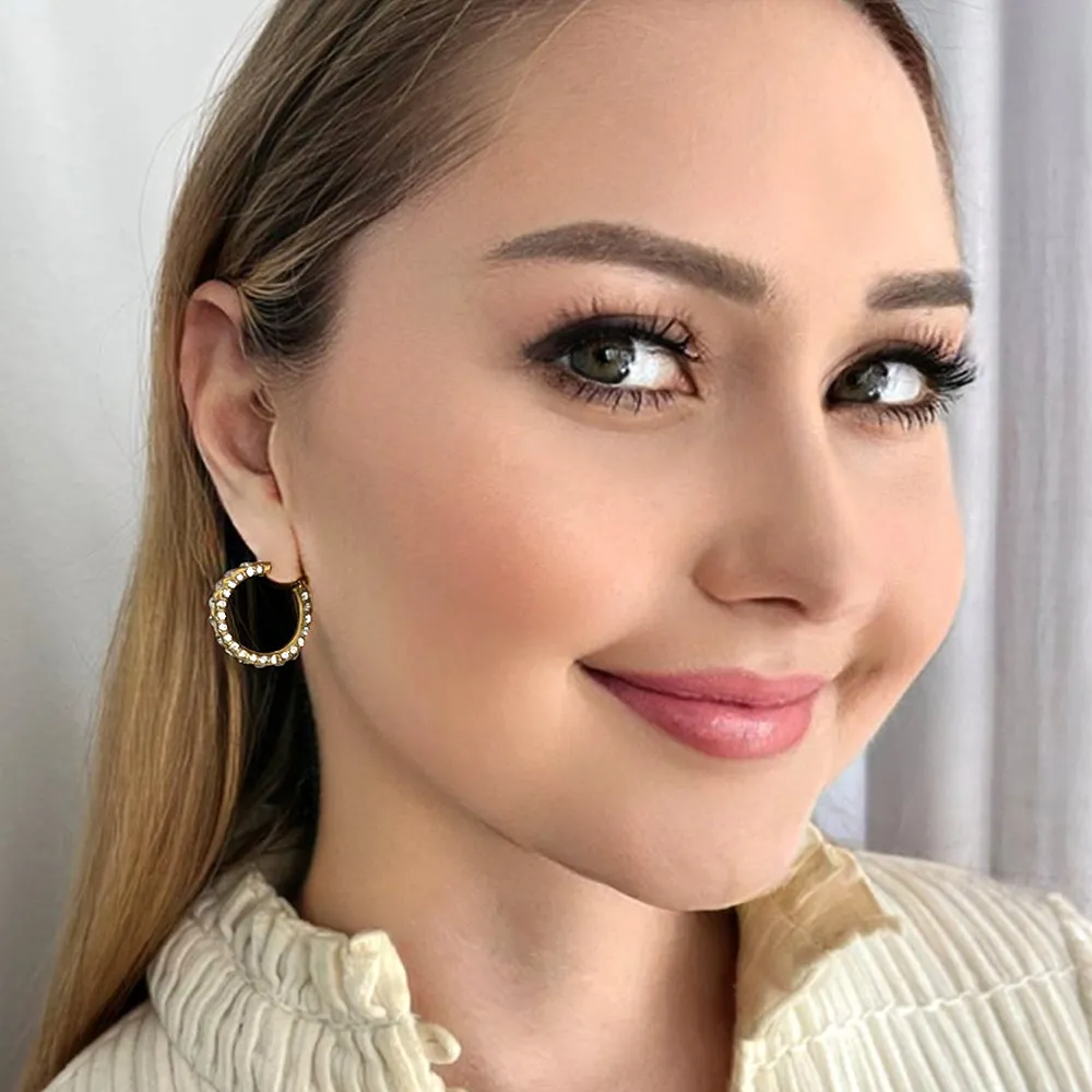 multi crystal hoops