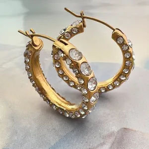 multi crystal hoops