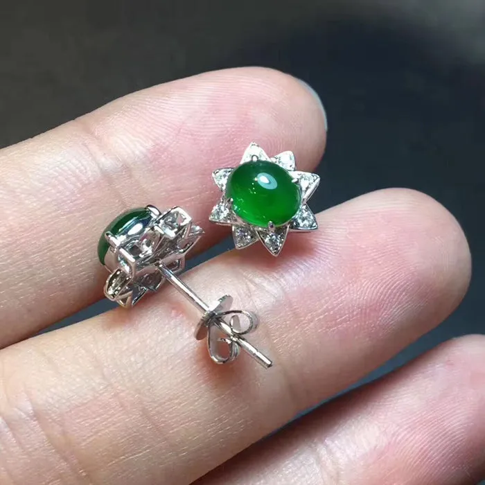Natural Jade Earrings Jadeite Earrings NEG11