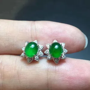 Natural Jade Earrings Jadeite Earrings NEG11