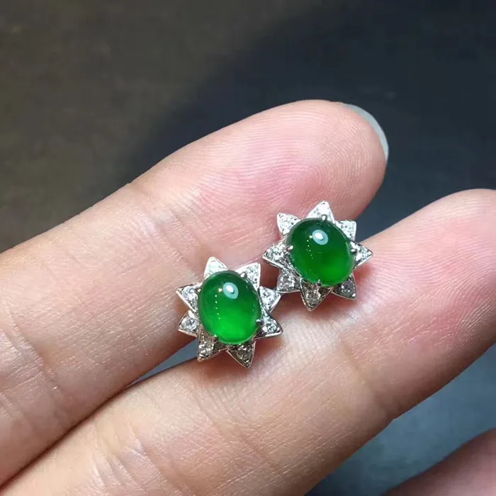 Natural Jade Earrings Jadeite Earrings NEG11