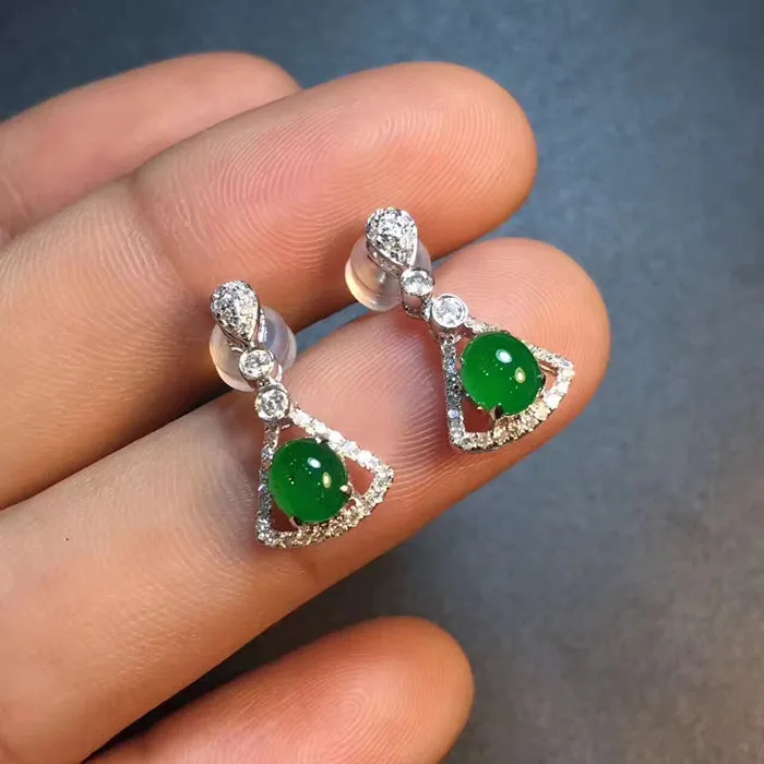 Natural Jade Earrings Jadeite Earrings NEG2
