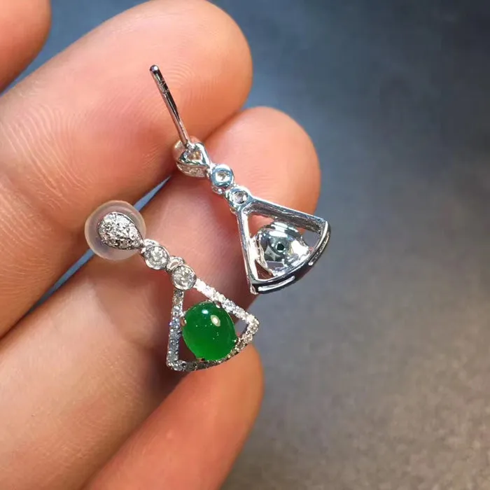 Natural Jade Earrings Jadeite Earrings NEG2