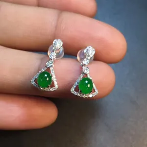 Natural Jade Earrings Jadeite Earrings NEG2