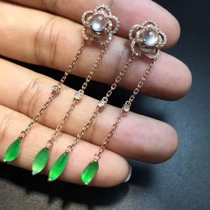 Natural Jade Earrings Jadeite Earrings NEG39