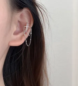 North star cluster cuff earrings