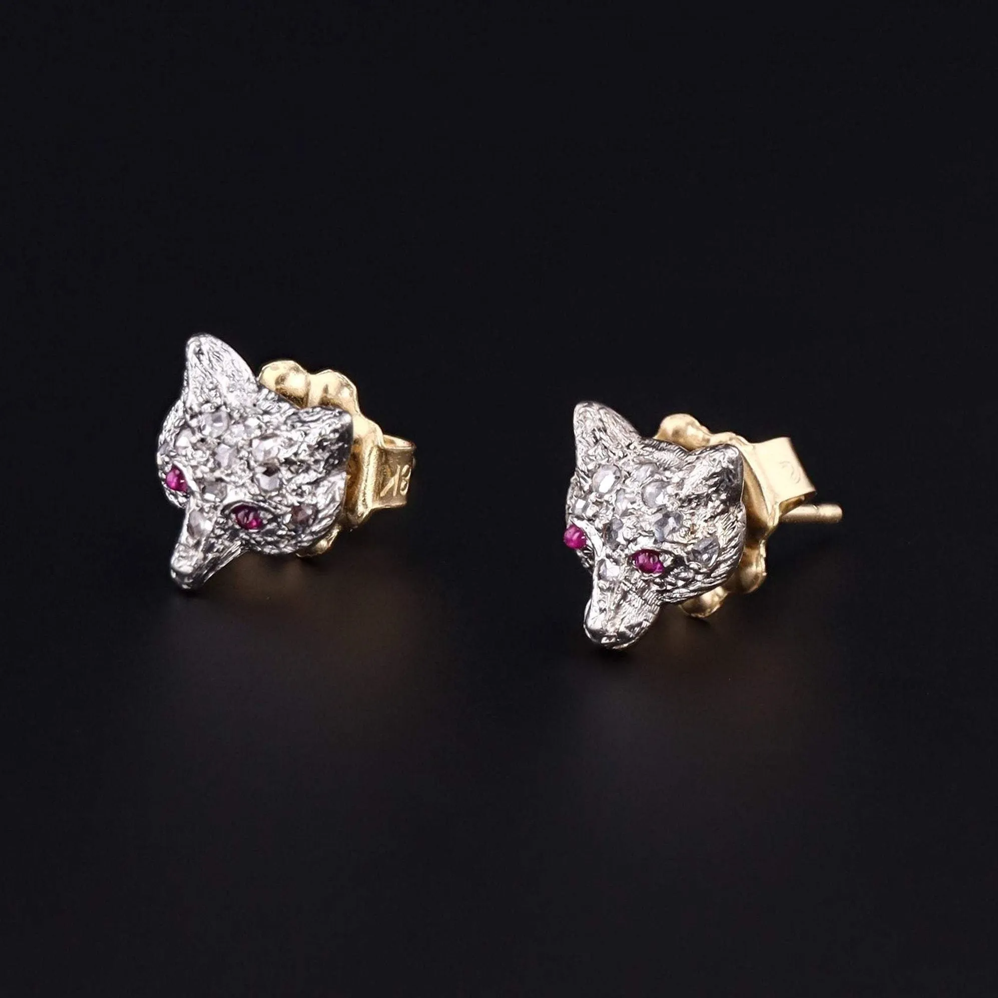 ON HOLD - Fox Earrings | Diamond Fox Earrings