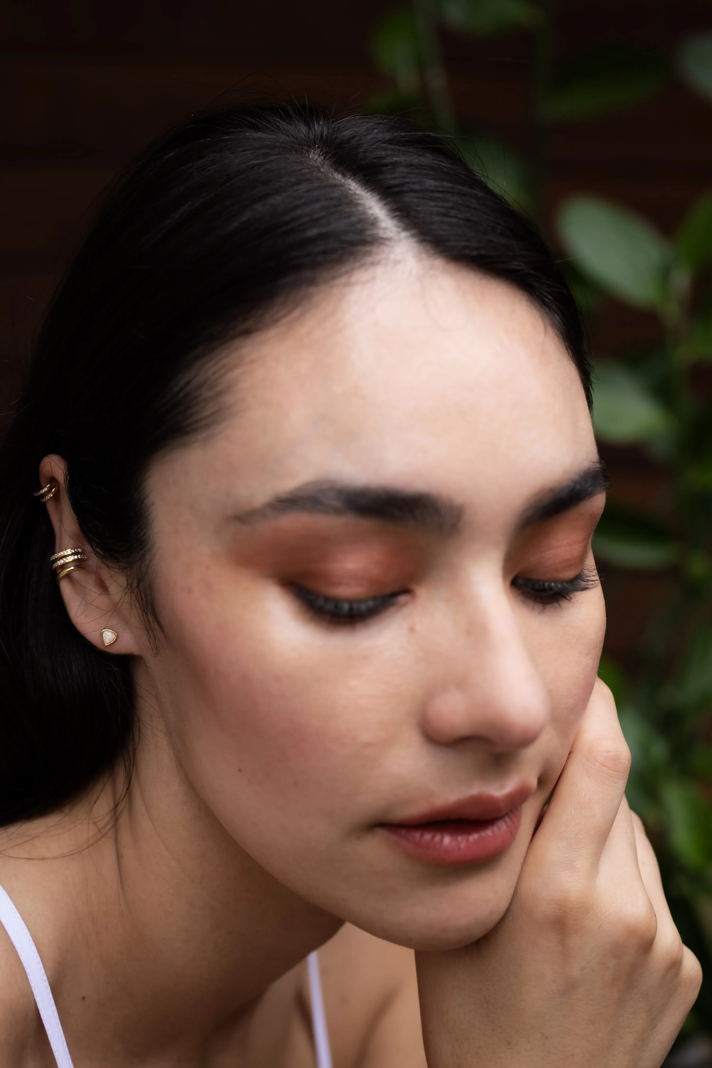 Opal Trillion Earrings in Silver
