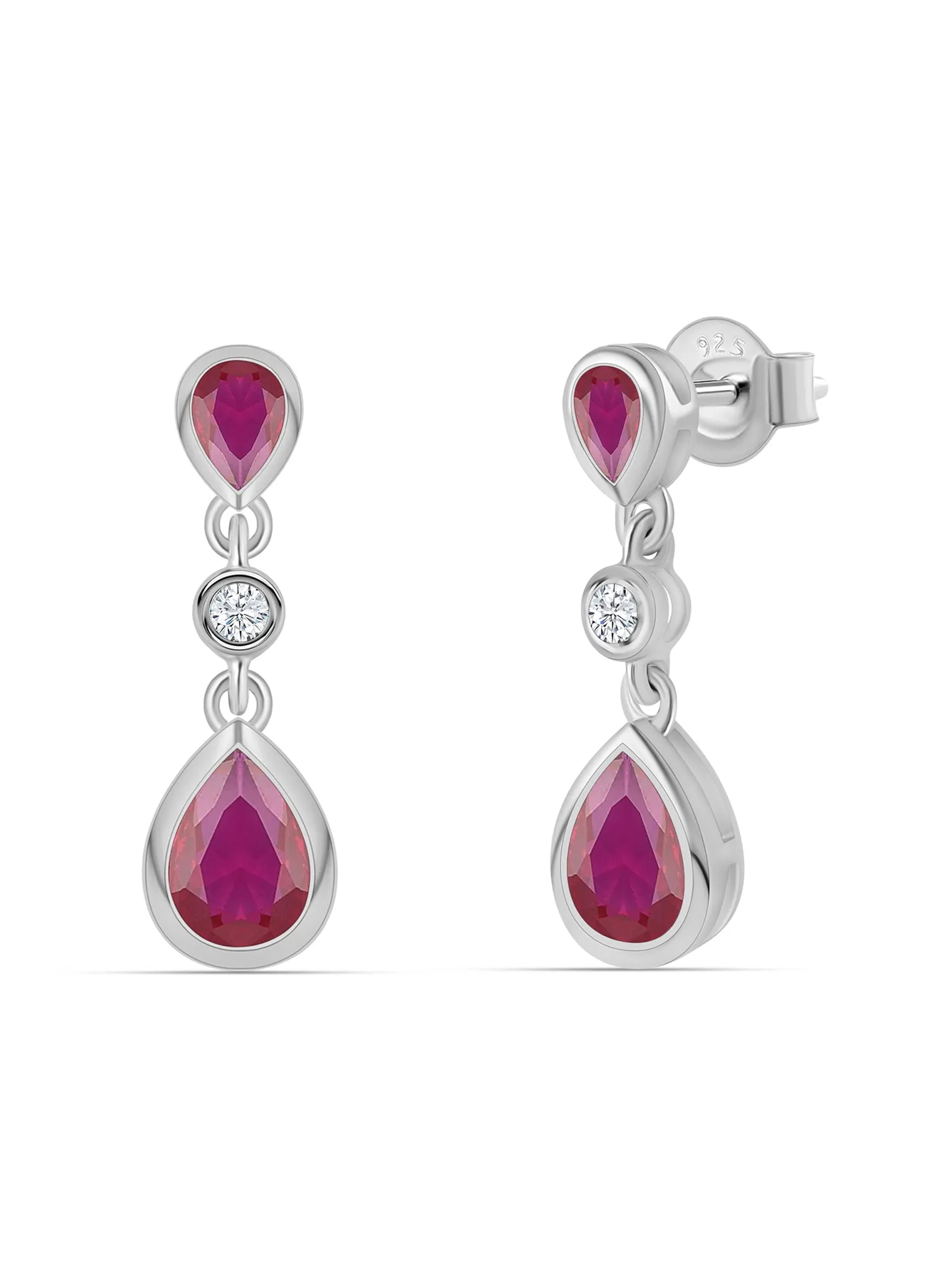 Ornate Ruby Danglers For Women